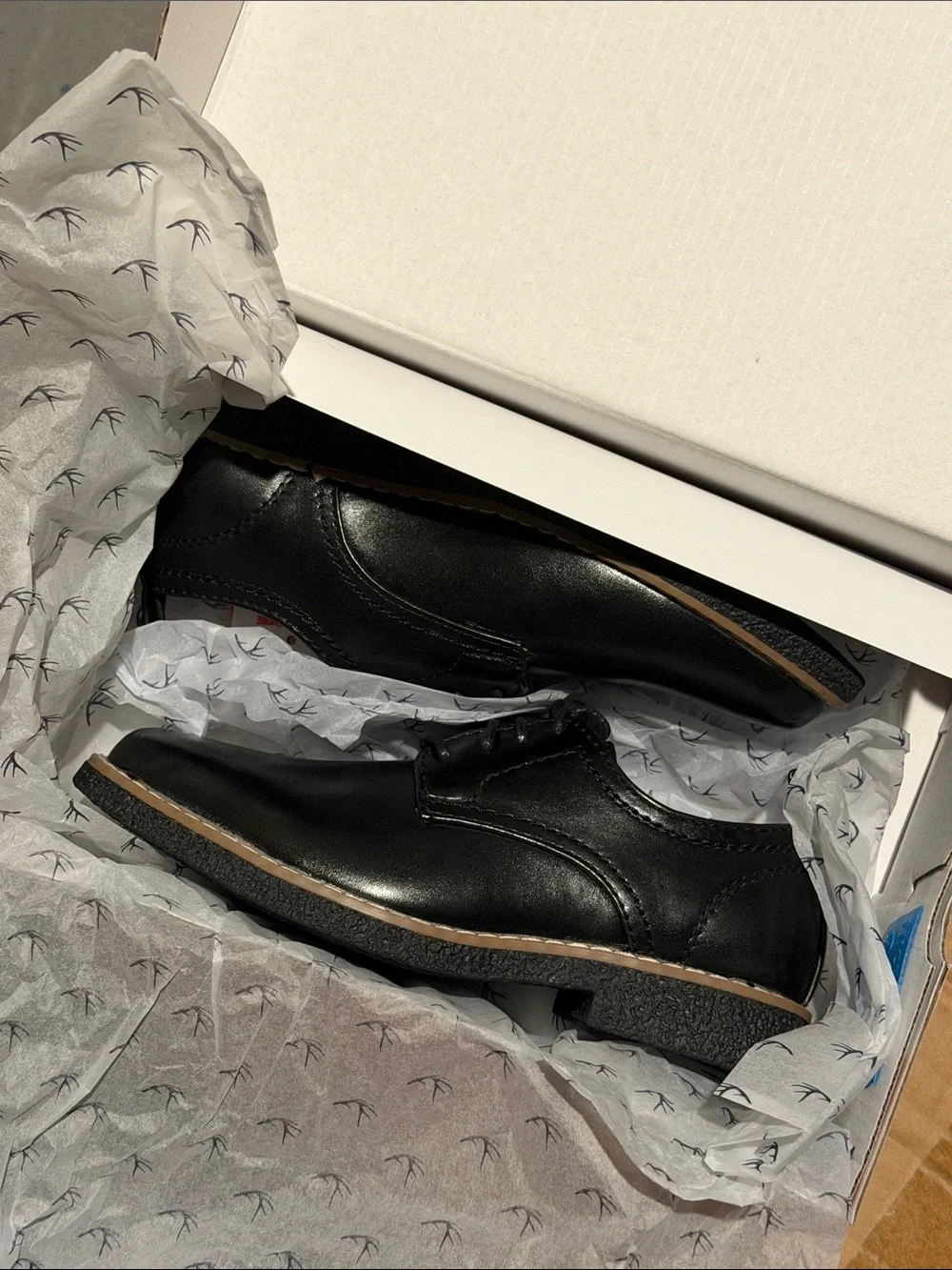 Deer Stags Kids Black Lace-Up Dress Shoes